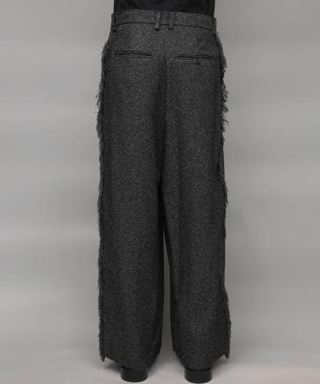 WIDE FRINGE PANTS/BLACK