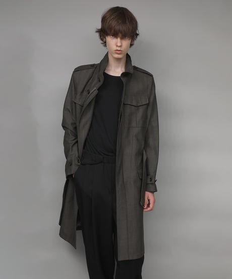 STAND COLLAR MILITARY COAT/KHAKI