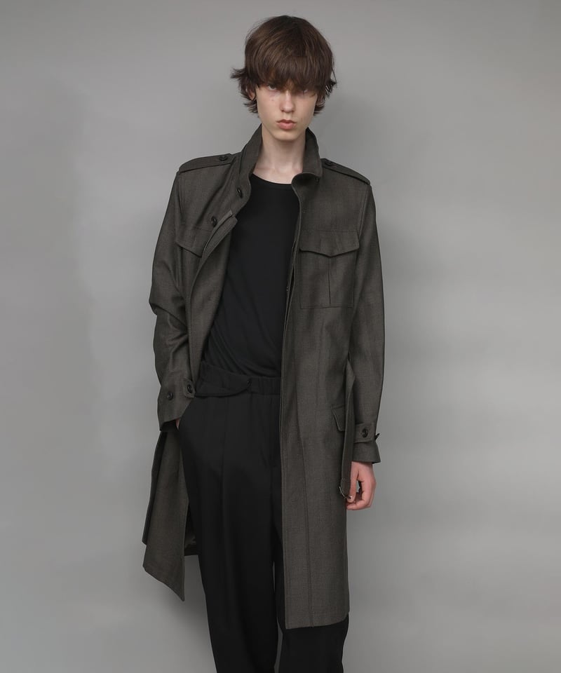 STAND COLLAR MILITARY COAT/KHAKI | ato onlinestore