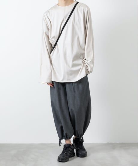 60/2 T-CLOTH DOLMAN SLEEVE T-SHIRT/ GREY-BEIGE