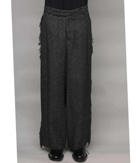 WIDE FRINGE PANTS/BLACK