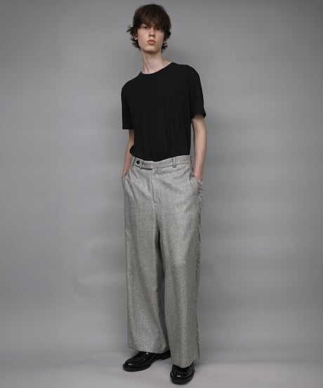 WIDE FRINGE PANTS/GRAY