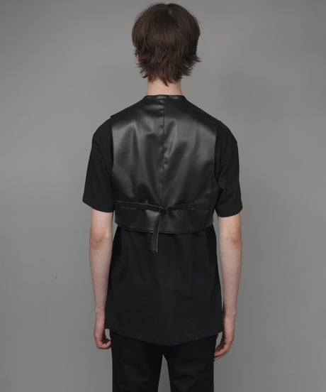 SYNTHETIC LEATHER VEST/BLACK