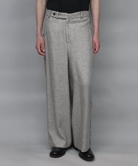 WIDE FRINGE PANTS/GRAY