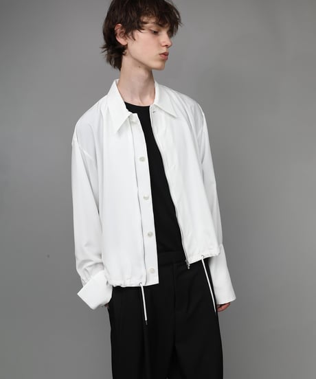 DOUBLE CUFFS ZIP SHIRT/WHITE