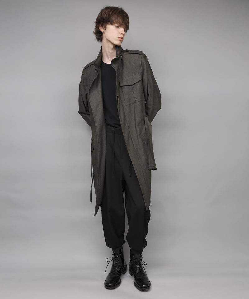 STAND COLLAR MILITARY COAT/KHAKI | ato onlinestore