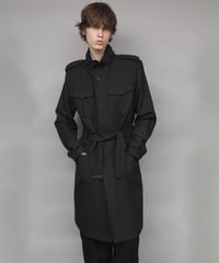 STAND COLLAR MILITARY COAT/BLACK