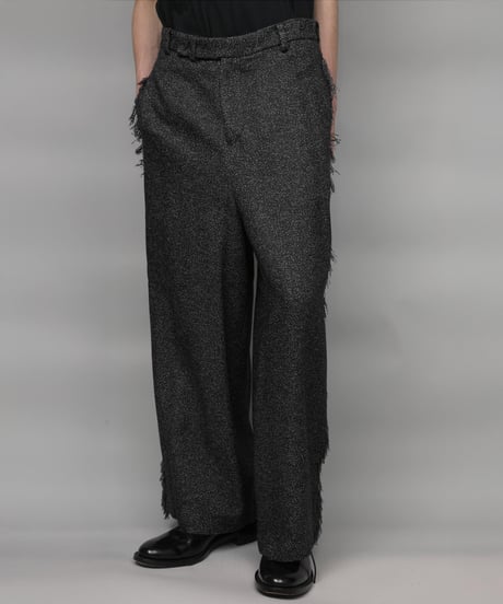 WIDE FRINGE PANTS/BLACK