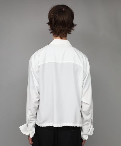 DOUBLE CUFFS ZIP SHIRT/WHITE