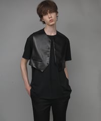 SYNTHETIC LEATHER VEST/BLACK