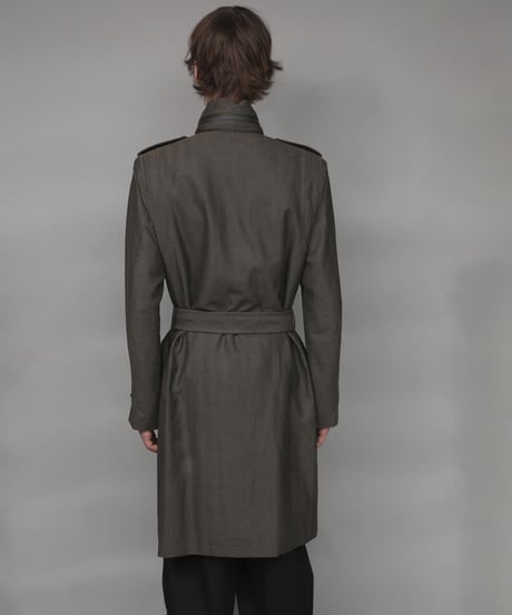 STAND COLLAR MILITARY COAT/KHAKI