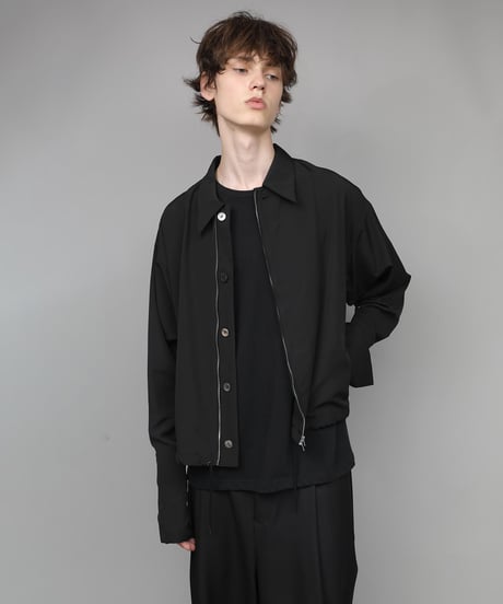 DOUBLE CUFFS ZIP SHIRT/BLACK