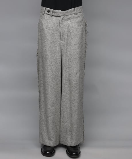 WIDE FRINGE PANTS/GRAY