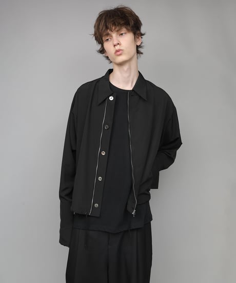 DOUBLE CUFFS ZIP SHIRT/BLACK