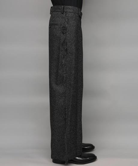WIDE FRINGE PANTS/BLACK