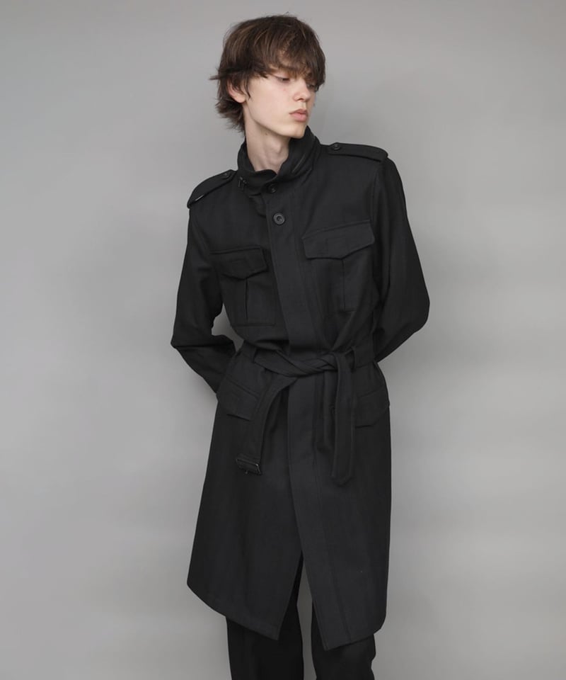 STAND COLLAR MILITARY COAT/BLACK | ato onlinestore