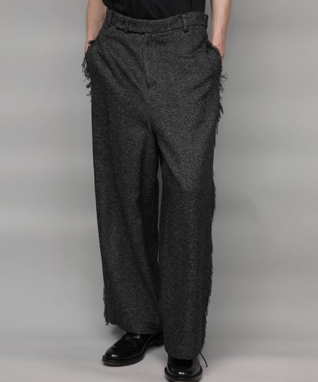 WIDE FRINGE PANTS/BLACK