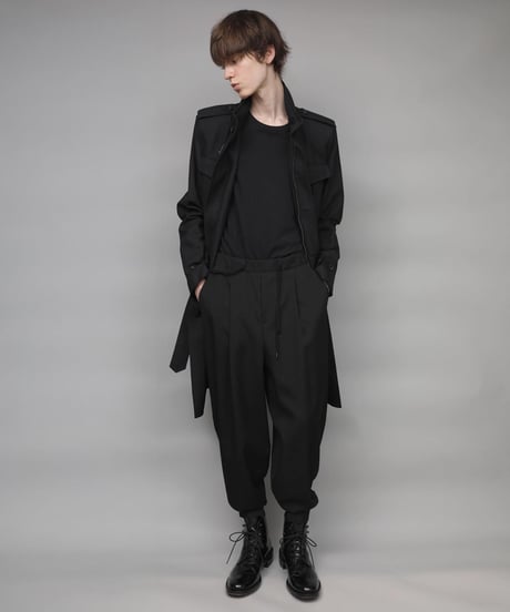 STAND COLLAR MILITARY COAT/BLACK
