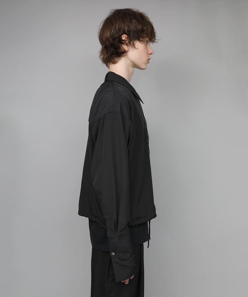 DOUBLE CUFFS ZIP SHIRT/BLACK | ato onlinestore