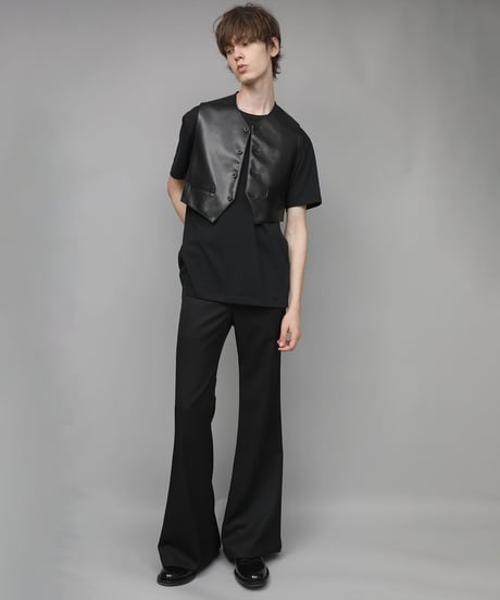 SYNTHETIC LEATHER VEST/BLACK