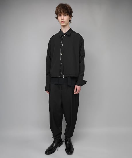 DOUBLE CUFFS ZIP SHIRT/BLACK