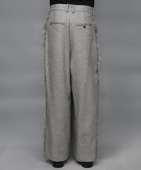 WIDE FRINGE PANTS/GRAY