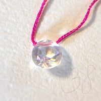 38cmネックレス（シルク・つやのあるピンク）アクアオーラ