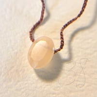 38cmネックレス（シルク・茶）ムーンストーン