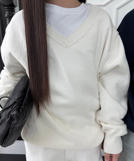 【OUR】【予約商品】Simple Vneck knit【90-160cm】