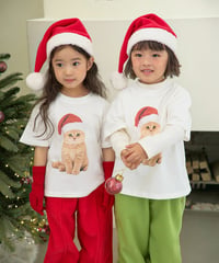 【LITTLE HI】【予約商品】Santa cat tee【80-120cm】【MOM】