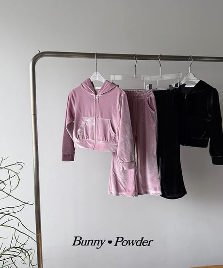 【BUNNY POWDER】【予約商品】velours setup -parka-【90-150cm】