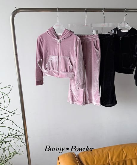 【BUNNY POWDER】【予約商品】velours setup -parka-【90-150cm】