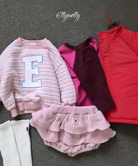 【Ellymolly】【予約商品】”E” border pullover【70-150cm】