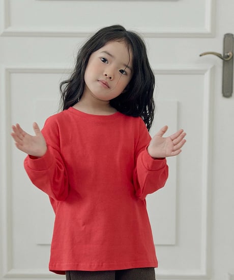 【LITTLE HI】【予約商品】Simple color long tee【80-120cm】
