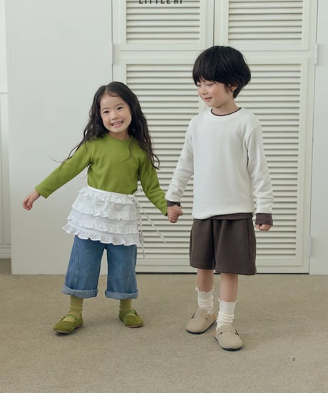 【LITTLE HI】【予約商品】Simple color long tee【80-120cm】