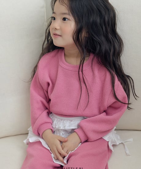 【LITTLE HI】【予約商品】rib knit setup-pants-【80-120cm】
