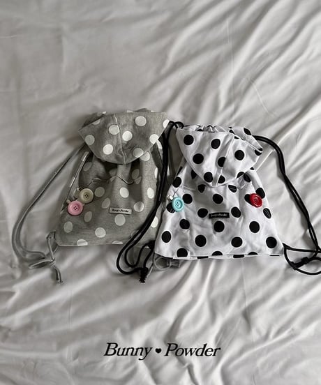【BUNNY POWDER】【予約商品】dot hoodie knapsack
