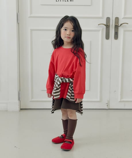 【LITTLE HI】【予約商品】Simple color long tee【80-120cm】