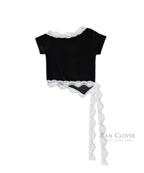 【ZANCLOVER】【予約商品】lace ribbon tee【70-150cm】