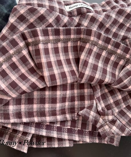 【BUNNY POWDER】【予約商品】check pleats skirt【90-150cm】
