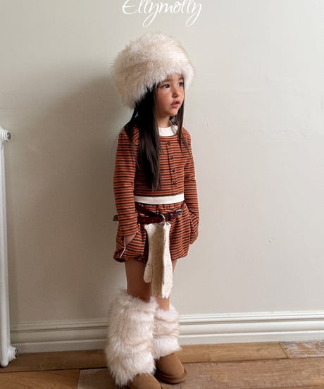 【Ellymolly】【予約商品】multi border tops【70-130cm】