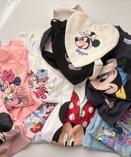 Mickey＆Minnie face heart bag