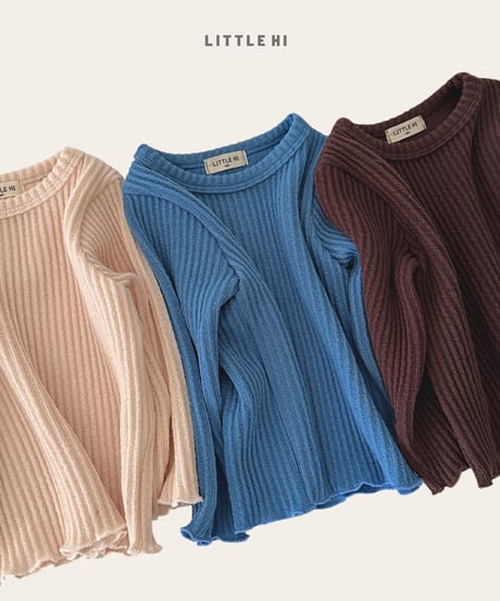 【LITTLE HI】【予約商品】color rib long tee【80-120cm】