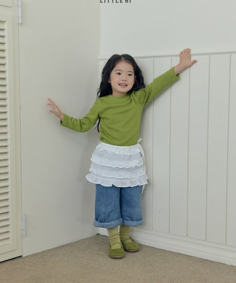 【LITTLE HI】【予約商品】Simple color long tee【80-120cm】
