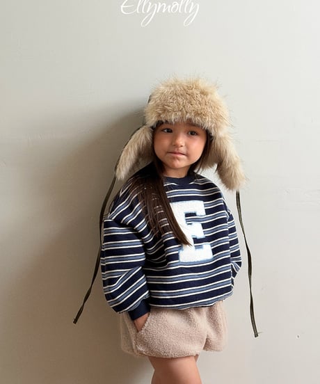 【Ellymolly】【予約商品】”E” border pullover【70-150cm】