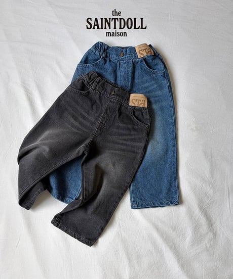 【saont doll】【予約商品】Simple wide straight denim pants【90-MOM】