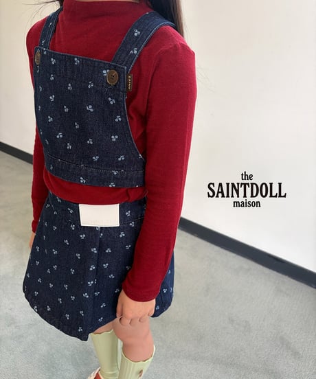 【saont doll】【予約商品】cherry denim set up-skirt-【90-150cm】