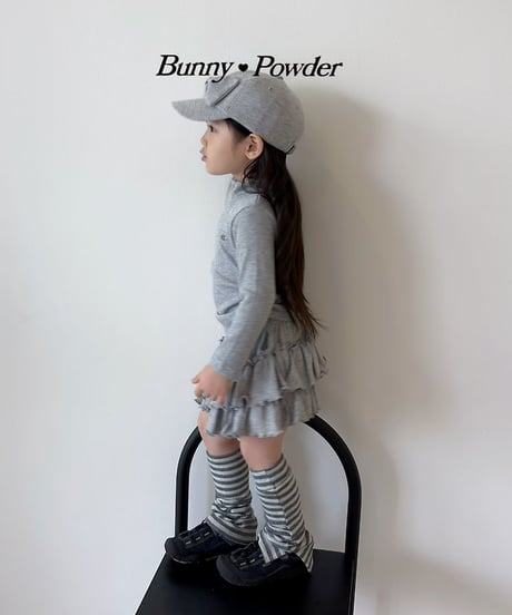 【BUNNY POWDER】【予約商品】waffle volume frill short pants【90-150cm】