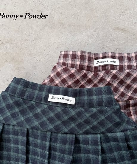 【BUNNY POWDER】【予約商品】check pleats skirt【90-150cm】