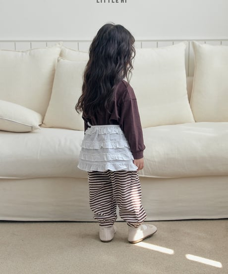【LITTLE HI】【予約商品】rib knit setup-pants-【80-120cm】